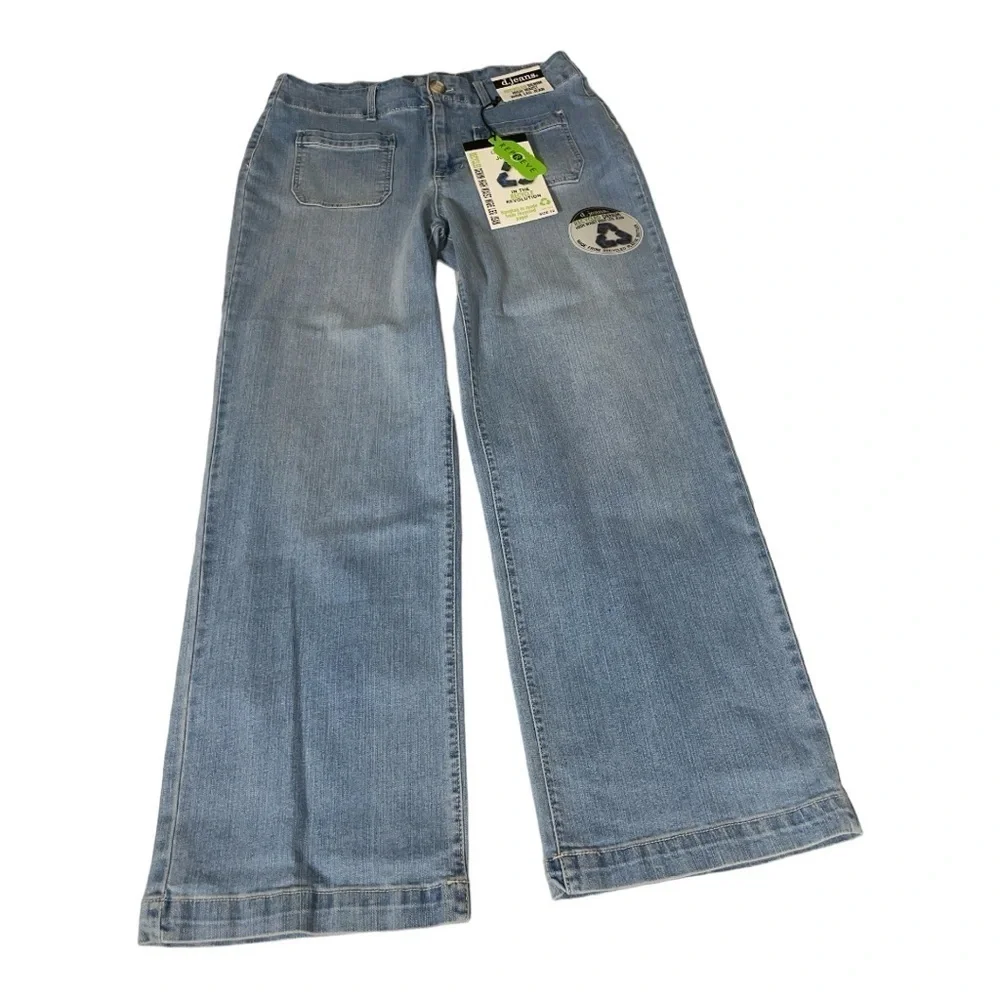 D. jeans high waisted wide leg jean size 12